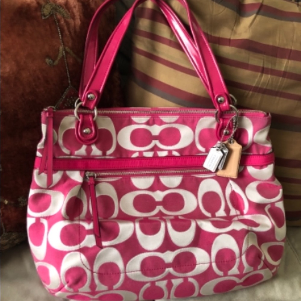 A pink coach bag